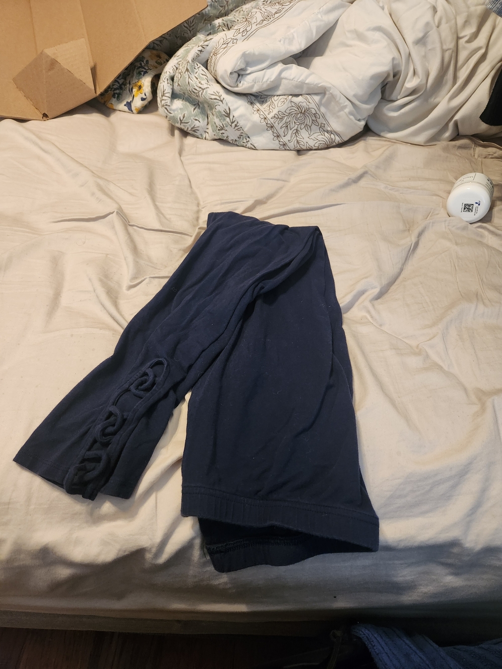 Old Navy Dark Blue Leggings with Side Braid Accent